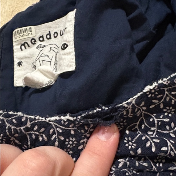 Anthropologie Meadows Amaryllis Floral Dress Navy Floral Altered Size 8 - Picture 11 of 11